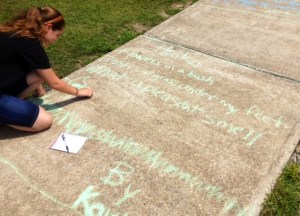 Flowers in a bush Fresh cut grass under my feet What a pleasant smell! by Kaylie