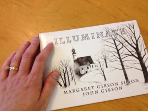 It may be small, but it is oh, so precious.  My book of poems with my father's art.