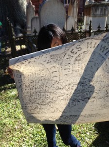 gravestone rubbing