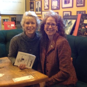 Here I am with a high school friend sitting under photos of Eudora Welty and Walker Percy among other famous authors.