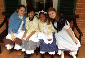 Girls in period costume
