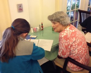 Brooklyn interviews Montez about her life for a Legacy project.