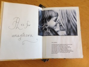 Page one begins with A for anaphora