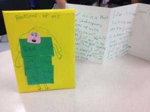 Erin's Fractions of Me accordion book