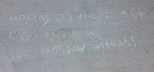 Go play on the beach Come with us We want you with us. by Tyler