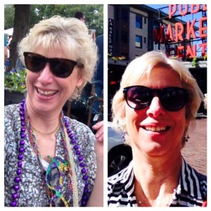 Selfies: old hair style on the left, new on the right.