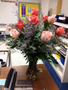 Minga, my mother-in-law, sent me flowers to celebrate the Donald Graves Award.  