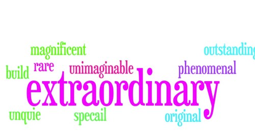 Erin's word is Extraordinary.