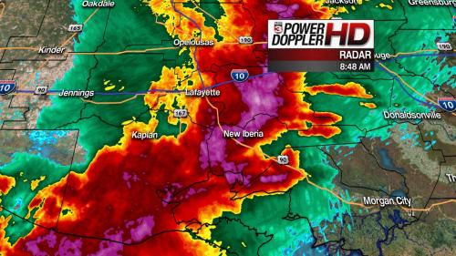 Doppler Radar of storm over New Iberia. 