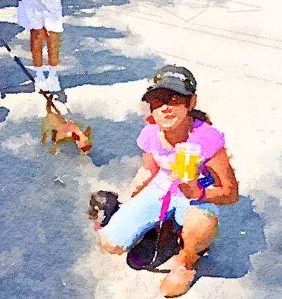 dog walk in the park