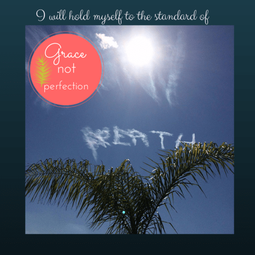 Image created in Canva.  Photo taken by Maggie Simon in New Orleans.  A sky writer send messages of hope.  