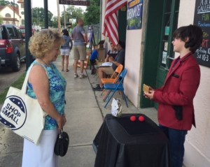 Matthew amazes children and adults with his slight of hand and card tricks.