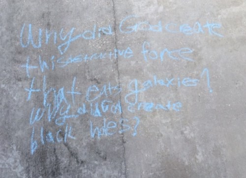 Why did God create this destructive force that eats galaxies? Why did God create black holes? by Matthew