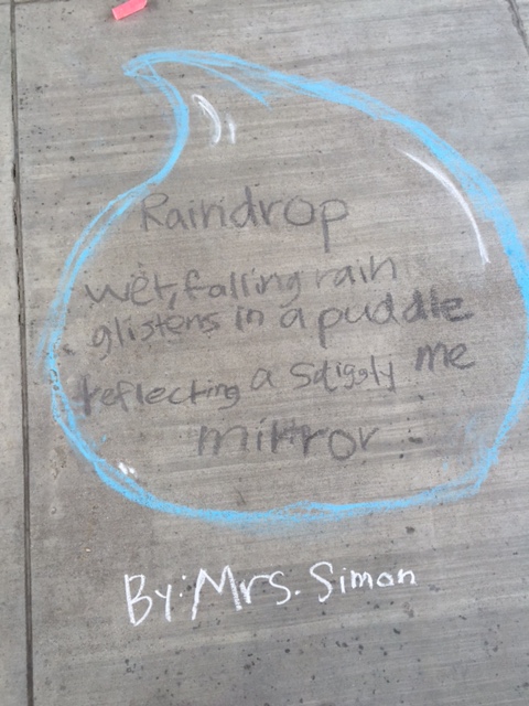 Raindrop chalk poem