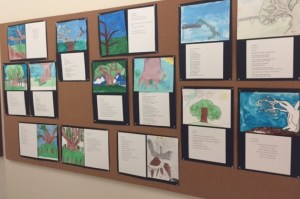 Mr. Al art and poems on display at the Bayou Teche Museum.