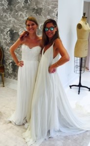 Martha and Maggie try on wedding gowns that they loved. (The actual bride to be is not pictured. That's a no no. I'm learning.)