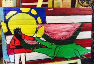 flag gator painting