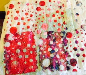 Gel printed tissue paper