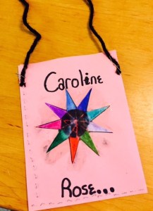 Lani made her a construction paper purse using a star symbol for "Starr."