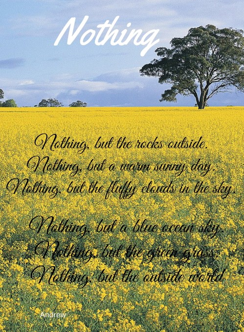 Love this nature nothing poem from Andrew, 3rd grade. 