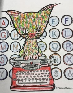 Coloring by Emily. "Color the Cats" by Pamela Hodges