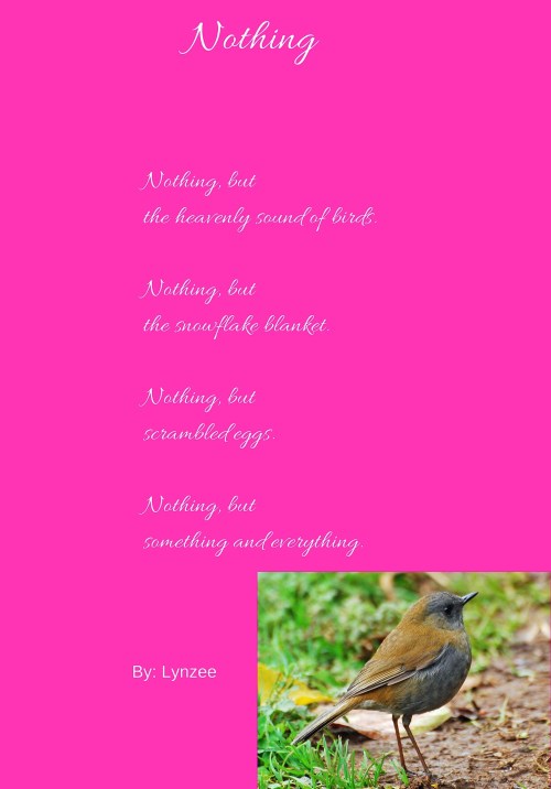 Lynzee loves the songs of nightingales, 1st grade.