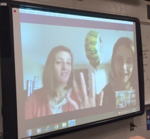 Janet and Laura on the Promethean Board