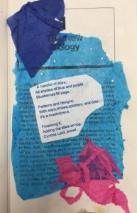 A page of Emily's book: A poem about A Handful of Stars by Cynthia Lord.