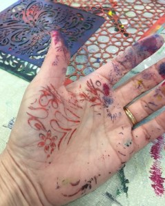 My hands were printed along with the paper.