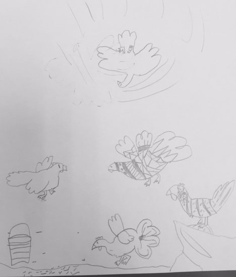 Chickens by Madison, 3rd grade.